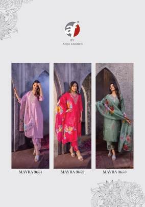 New Launched Anju Fabrics Mayra Vol 4 Modal Viscose Hand Work Readymade Suit