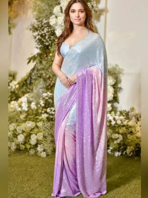 New Launching Bollywood Tamanah Bhatia BlockBuster Sequins Georgette Saree