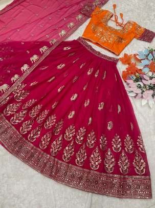 New Launching Embroidery Sequence Work Bridal Lehenga Choli