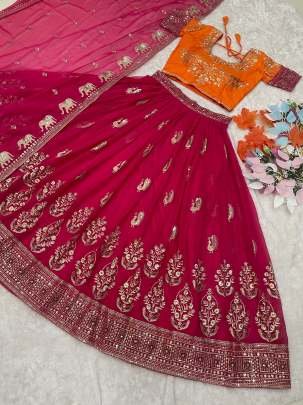 New Launching Embroidery Sequence Work Bridal Lehenga Choli