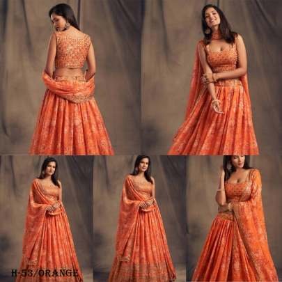 New Launching Orange Lehenga Choli With Dupattta