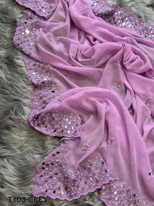 New Party Wear Off White Georgette Bollywood Replica Saree