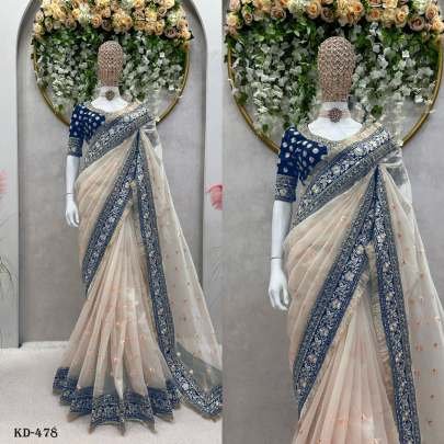 New Party wear Heavy Tissue Silk Saree With matching blouse