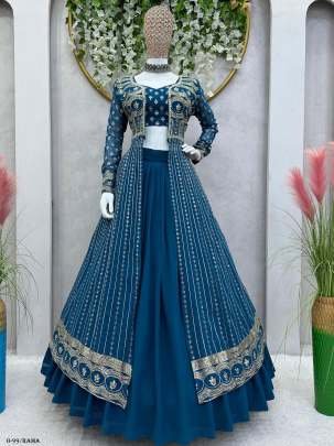 New Quality Design Georgette Rama Lehenga Choli