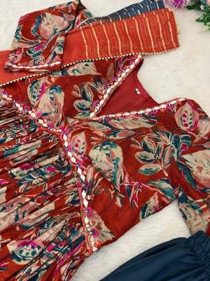 New Rakshabandhan Collection Naira Cut Kurti Pant Dupatta Set