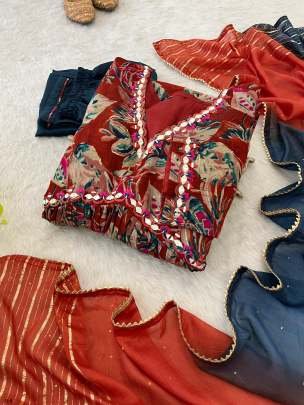 New Rakshabandhan Collection Naira Cut Kurti Pant Dupatta Set