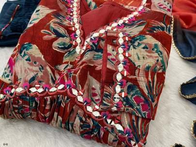 New Rakshabandhan Collection Naira Cut Kurti Pant Dupatta Set