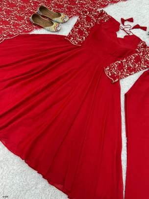 New Star Georgette Embroidered Gown