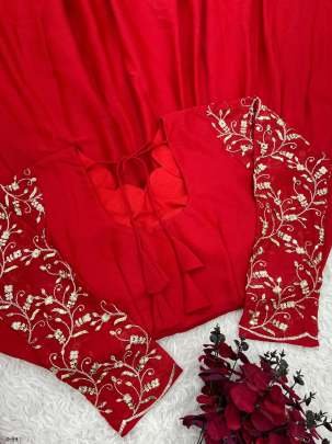 New Star Georgette Embroidered Gown