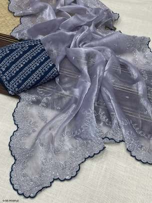 New Stylish Mono Bangalori Purple Saree