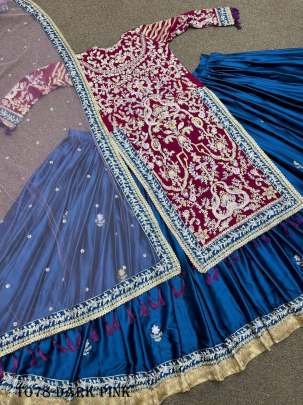 New Super Hit Design Georgette Dark Pink Pakistani Suit Fancy With Embroidery Work