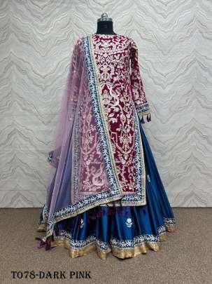 New Super Hit Design Georgette Dark Pink Pakistani Suit Fancy With Embroidery Work