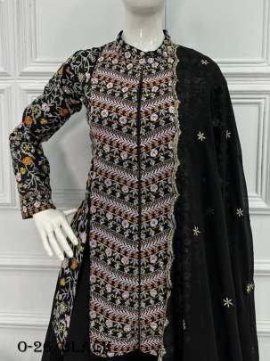 New Superhit Black Lehenga  With Embroidered Koti and Dupatta