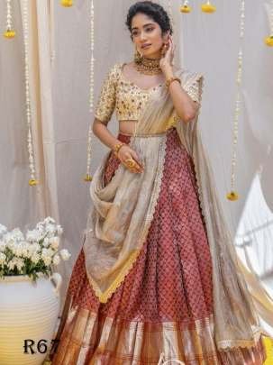 New Traditional Kanjivaram Silk Half Saree