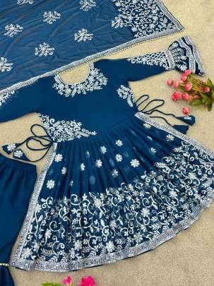 New Traditional Rama Georgette Kediya Sharara Suits