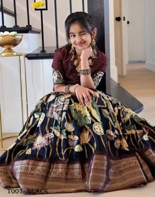 New Trending Zari Weaving Work Printed Stitched Lahenga Choli For Festive