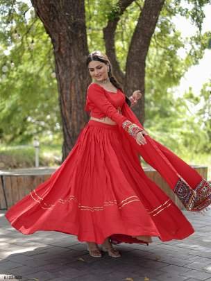 New Trendy Collection Red Gota Patti Work Lehenga Choli