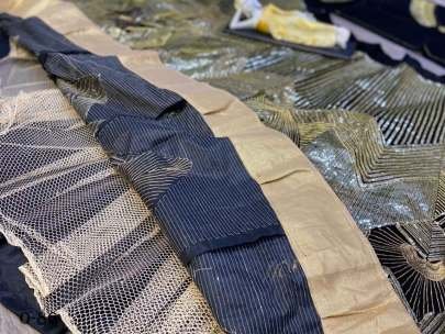 New Velvet Squence Work Black Lehenga Choli set