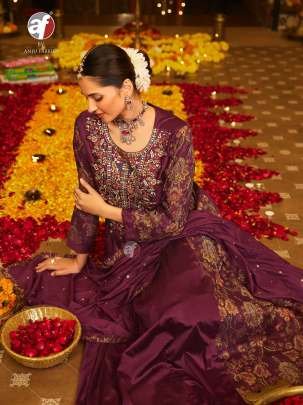 New Viscose Wine Kurti Palazzo and Dupatta by AF