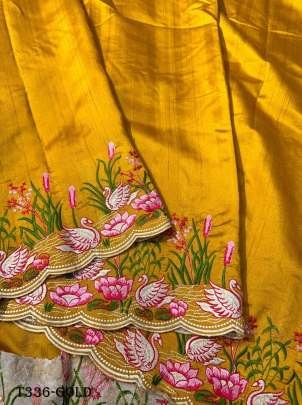 New Wedding Wear Gold Tussar Silk Saree