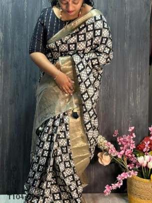 New Women Wear Grey Pure Dola Silk Saree