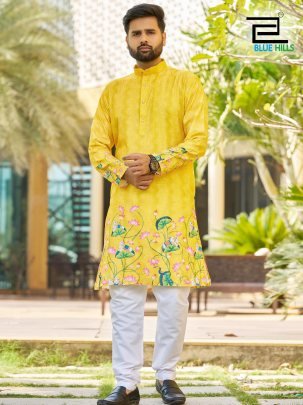 New Yellow Heavy Rayon Fabric Kurta Set 