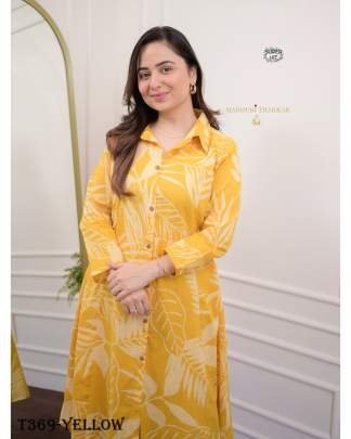 New Yellow  Lilan Cotton Co ord Set