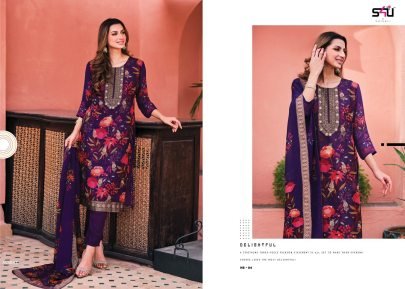 NUSRAT Catalog From S4u by Shivali Pure Organza Jacquard Kurta Pant Set