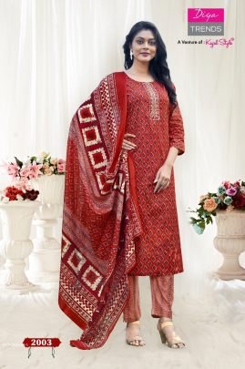 Odhani  Kajal style Designer Cotton Kurti pant set wth dupatta