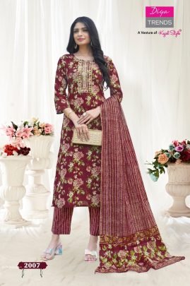 Odhani  Kajal style Designer Cotton Kurti pant set wth dupatta