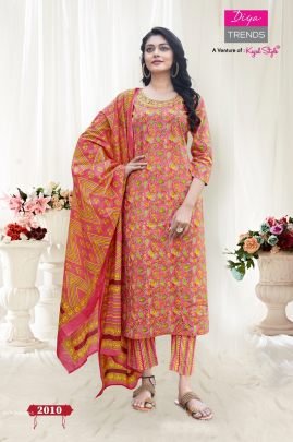 Odhani  Kajal style Designer Cotton Kurti pant set wth dupatta