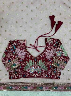 Onion Bollywood Style Thread And Sequence Work Organza Silk Saree