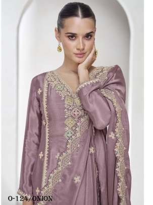 Onion Color Palazzo Set By Aashirwad Creation