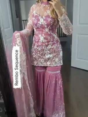 Onion New Traditional Embroidery Sharara Suits