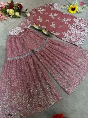 Onion New Traditional Embroidery Sharara Suits