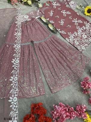 Onion New Traditional Embroidery Sharara Suits
