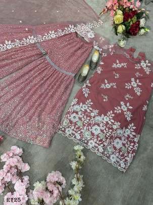Onion New Traditional Embroidery Sharara Suits