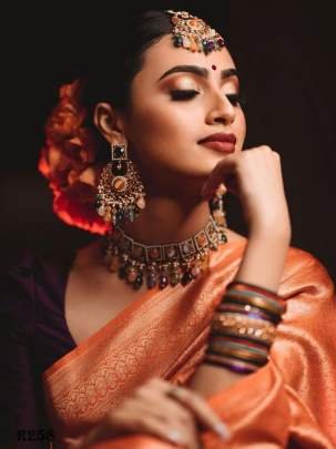 Orange Banarasi Soft Silk Weaving Saree