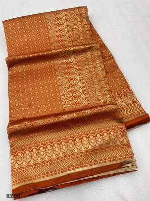 Orange Banarasi Soft Silk Weaving Saree