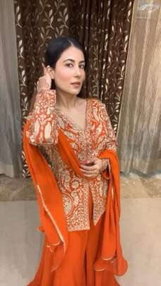 Orange Sequance Embroidery Work With Plazzo And Dupatta Set