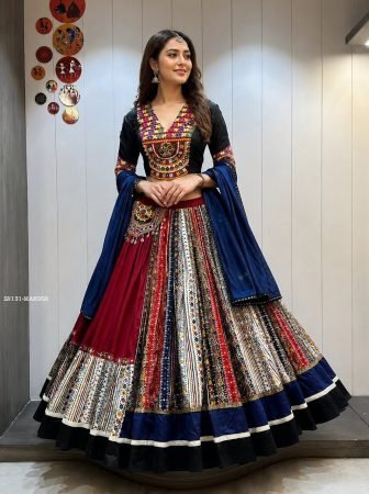 Original Gamthi Work Chaniya Choli with 10 Meter Flare