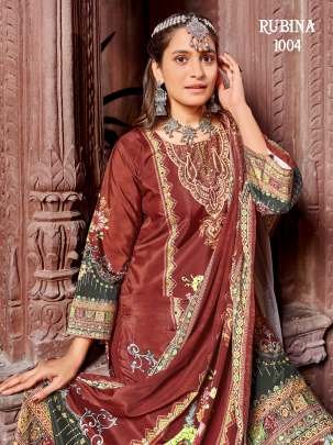 Original Mirror Work Brown Colour Top,Sharara With Dupatta