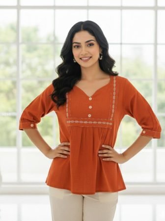 Ornage Soft Cotton Regular Wear Top