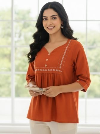 Ornage Soft Cotton Regular Wear Top