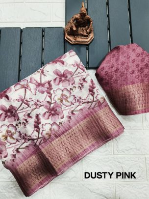 Padding Dola Vol 7 Dusty Pink Dola Silk Sarees