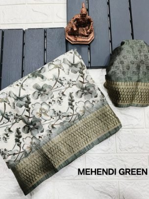Padding Dola Vol 7 Mehendi Green Dola Silk Sarees