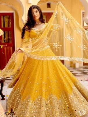 Paper Mirror Work Georgette Lehenga Choli
