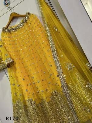 Paper Mirror Work Georgette Lehenga Choli