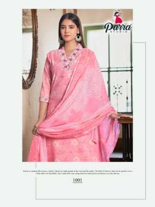 Para Studio Cotton House Designer 3pcs Kurti Set