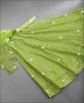 Parrot Green Colour Mirror With Heavy Embroidery Work Lehenga Choli
